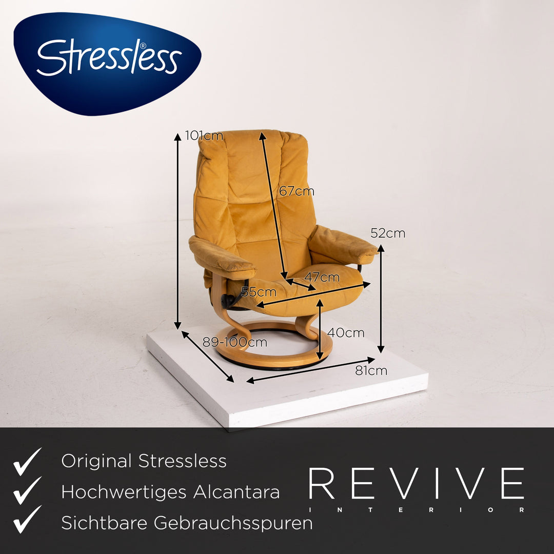 Stressless Reno Alcantara Stoff Sessel inkl. Hocker Braun Goldbraun Relaxsessel Relaxfunktion Funktion Outlet #13987