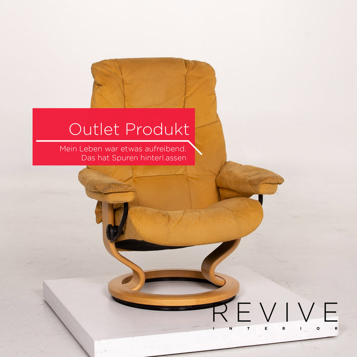 Stressless Reno Alcantara Stoff Sessel inkl. Hocker Braun Goldbraun Relaxsessel Relaxfunktion Funktion Outlet #13987