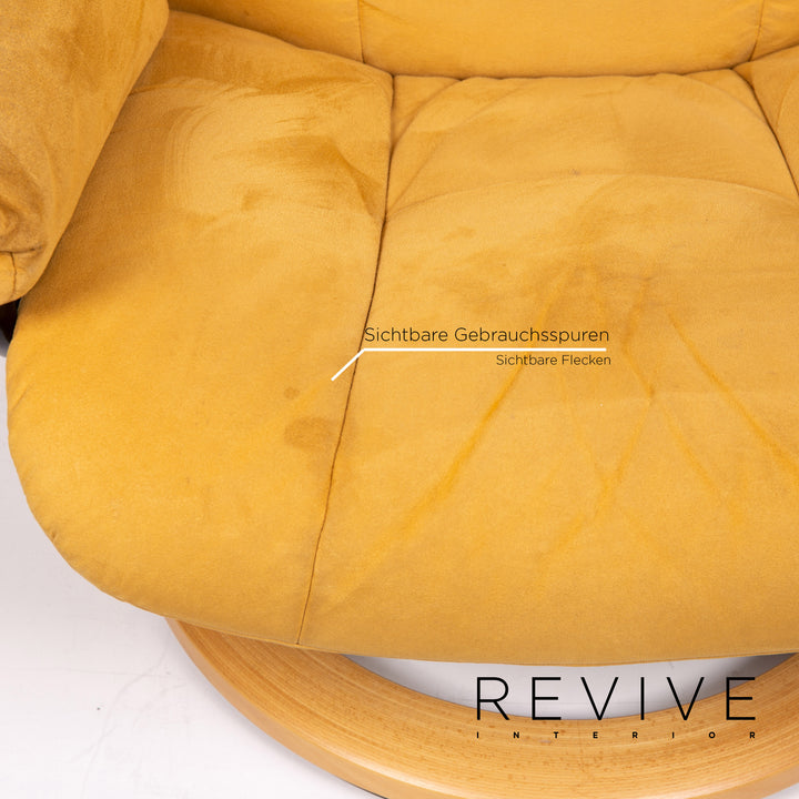 Stressless Reno Alcantara Stoff Sessel inkl. Hocker Braun Goldbraun Relaxsessel Relaxfunktion Funktion Outlet #13987