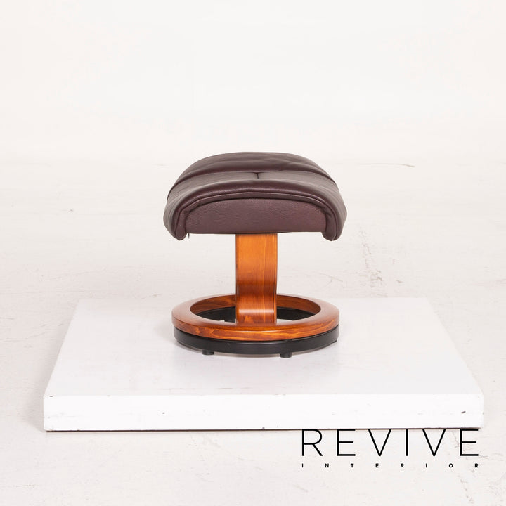 Stressless Reno Leder Sessel Aubergine Größe L inkl. Hocker #15096