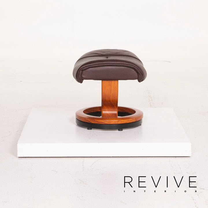 Stressless Reno Leder Sessel Aubergine Größe L inkl. Hocker #15096