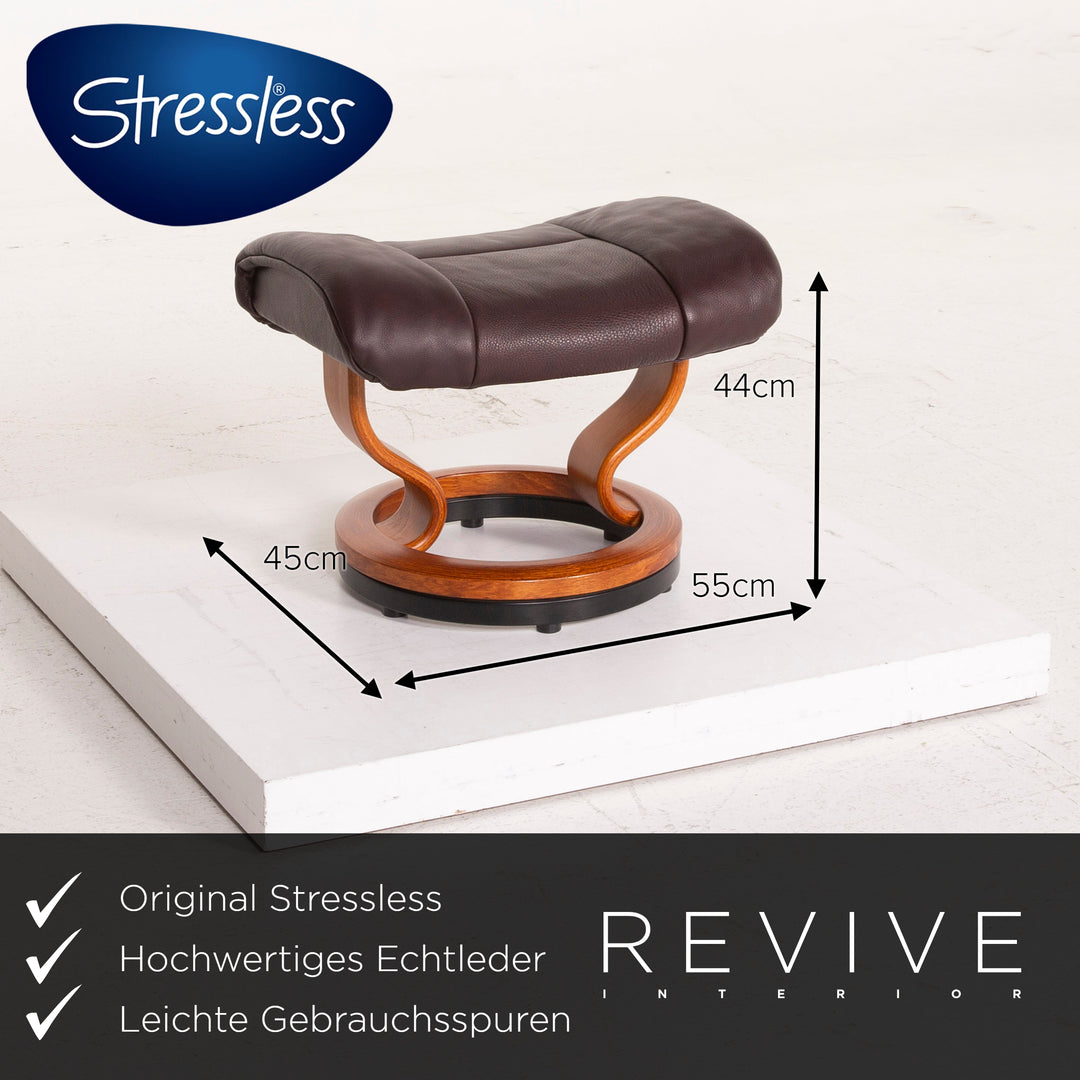Stressless Reno Leder Sessel Aubergine Größe L inkl. Hocker #15096
