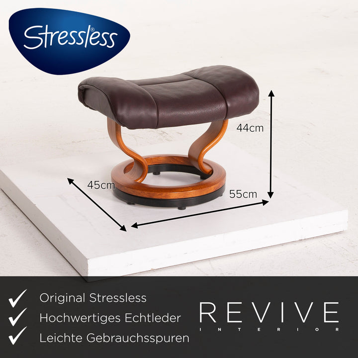 Stressless Reno Leder Sessel Aubergine Größe L inkl. Hocker #15096