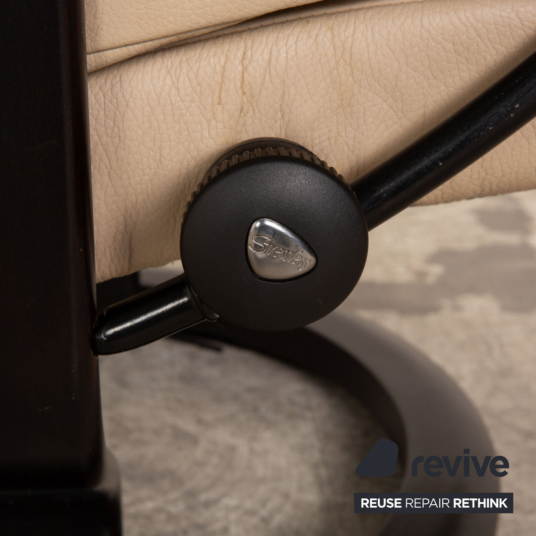 Stressless Reno Leder Sessel Beige inkl. Hocker