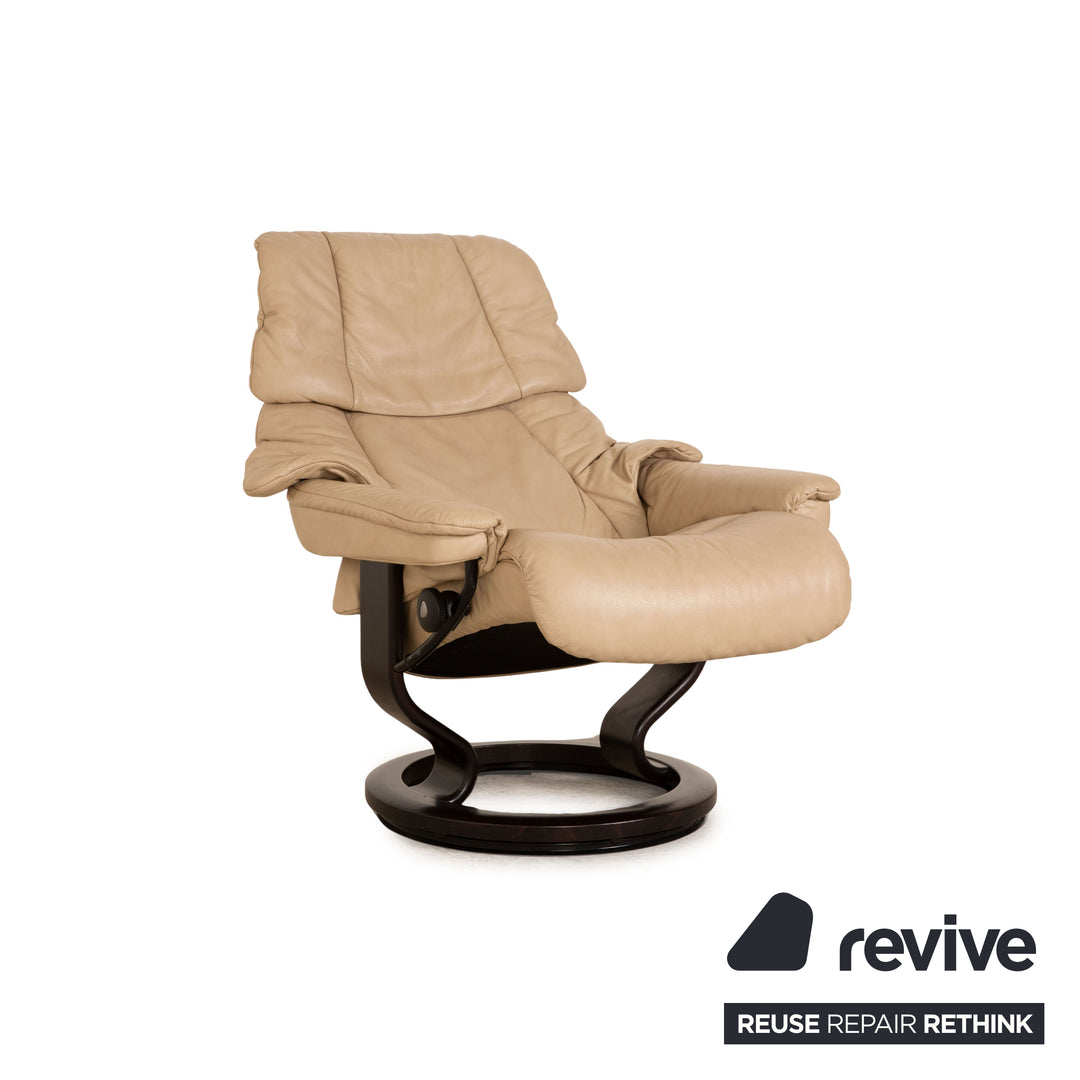 Stressless Reno Leder Sessel Beige inkl. Hocker