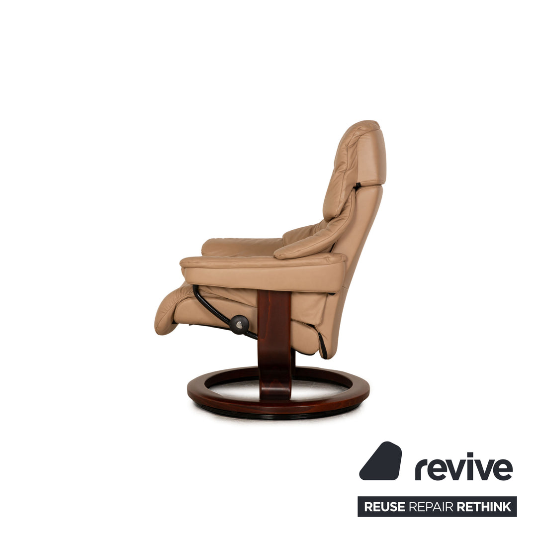 Stressless Reno Leder Sessel Beige inkl. Hocker