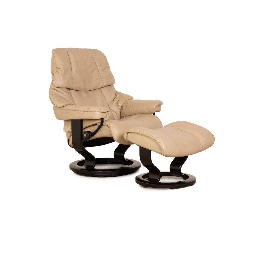 Stressless Reno Leder Sessel Beige inkl. Hocker
