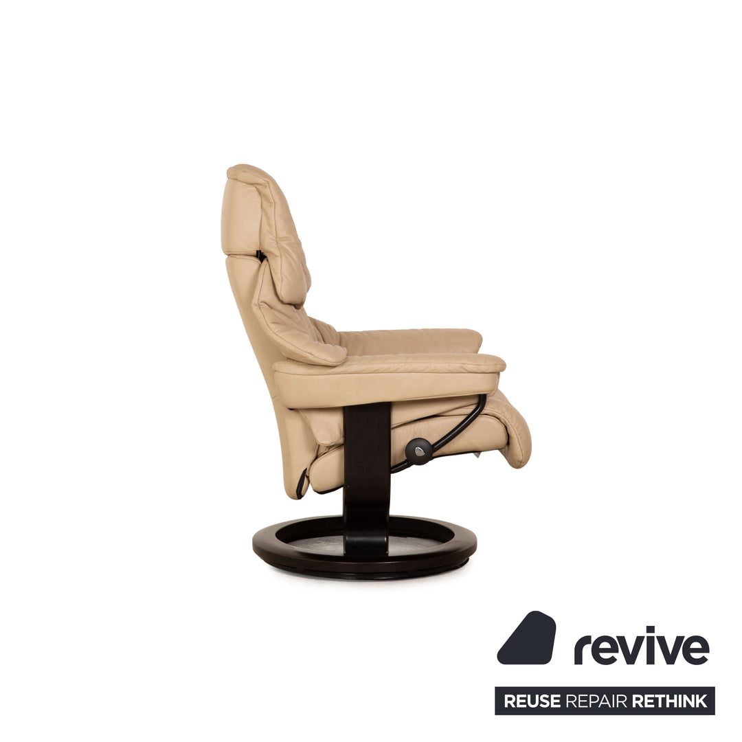 Stressless Reno Leder Sessel Beige inkl. Hocker
