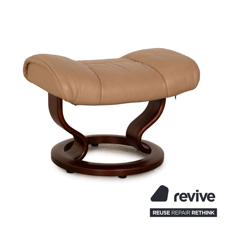 Stressless Reno Leder Sessel Beige inkl. Hocker
