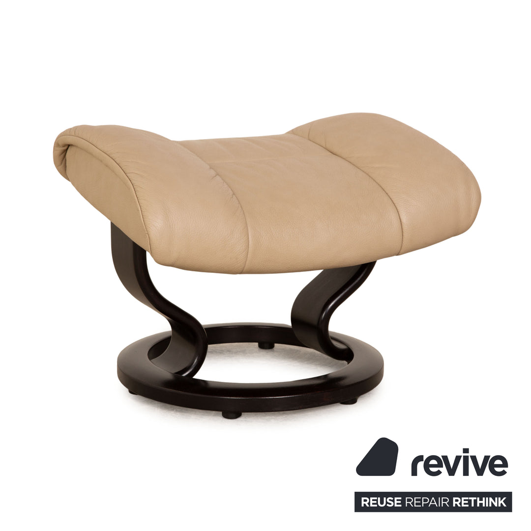 Stressless Reno Leder Sessel Beige inkl. Hocker