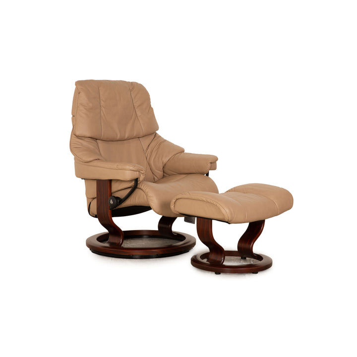 Stressless Reno Leder Sessel Beige inkl. Hocker
