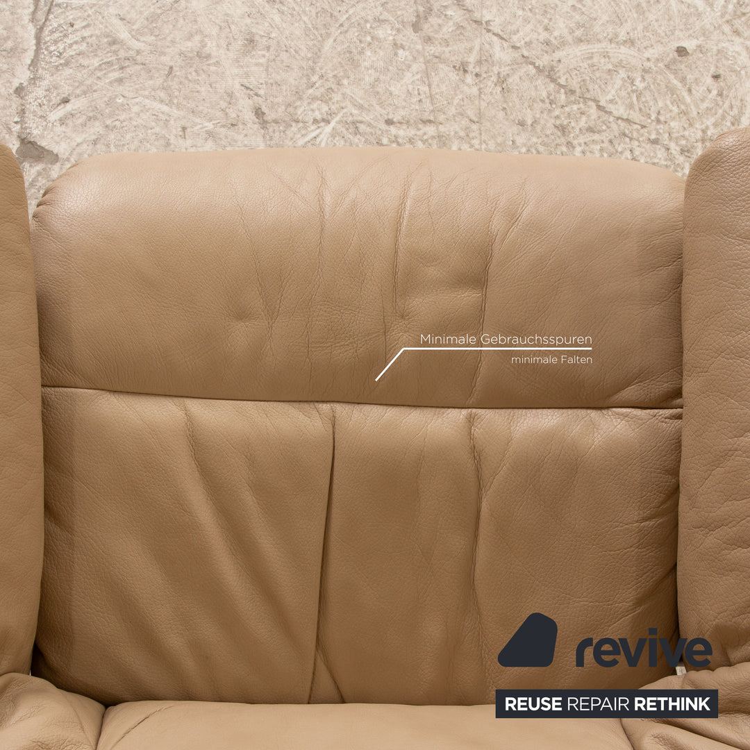 Stressless Reno Leder Sessel Beige inkl. Hocker