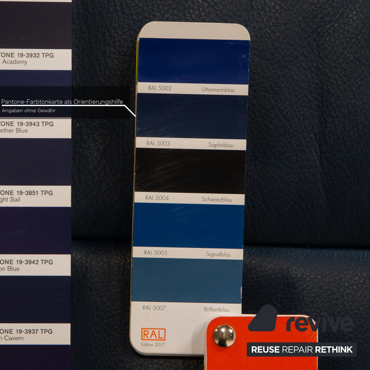 Stressless Reno Leder Sessel Blau Größe S inkl. Hocker Funktion