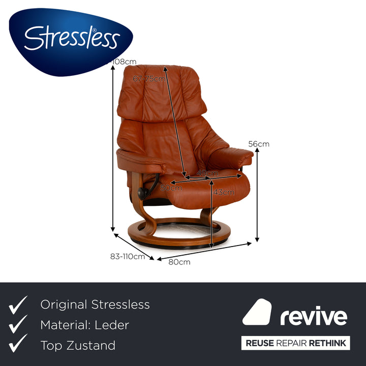 Stressless Reno Leder Sessel Braun manuelle Funktion Relaxfunktion