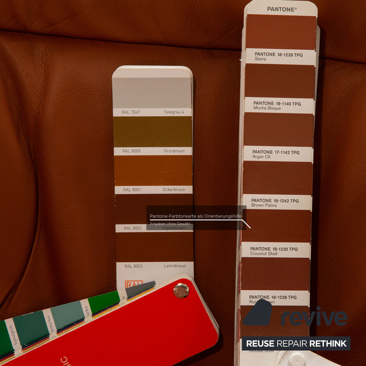 Stressless Reno Leder Sessel Cognac Größe S inkl. Hocker manuelle Relaxfunktion Relaxsessel Beistelltisch
