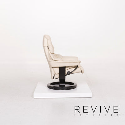 Stressless Reno Leder Sessel Creme inkl. Hocker #12297