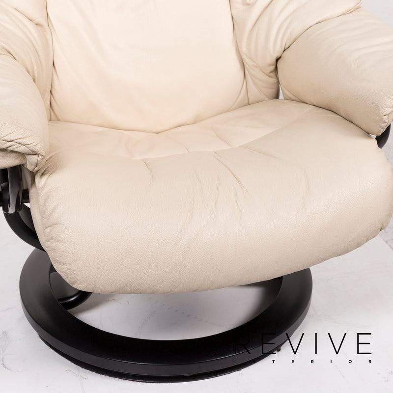 Stressless Reno Leder Sessel Creme inkl. Hocker 