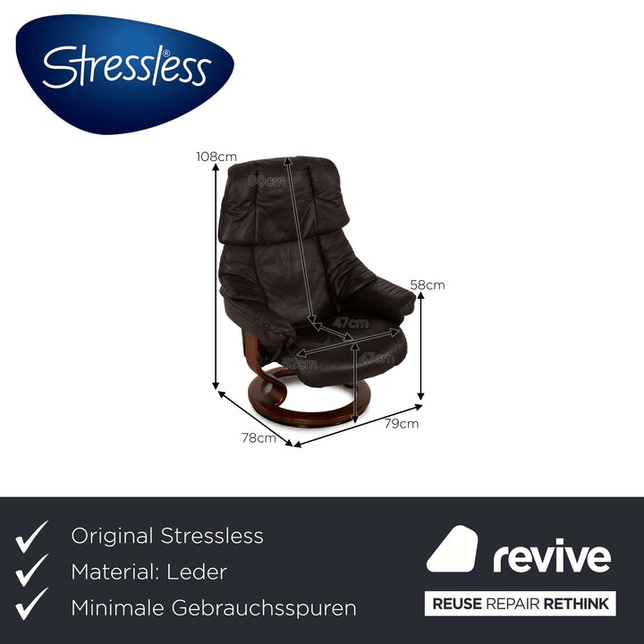 Stressless Reno Leder Sessel Dunkelbraun Relaxfunktion