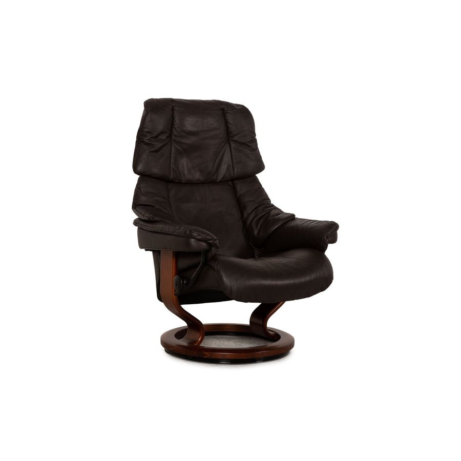Stressless Reno Leather Armchair Dark Brown Relaxation