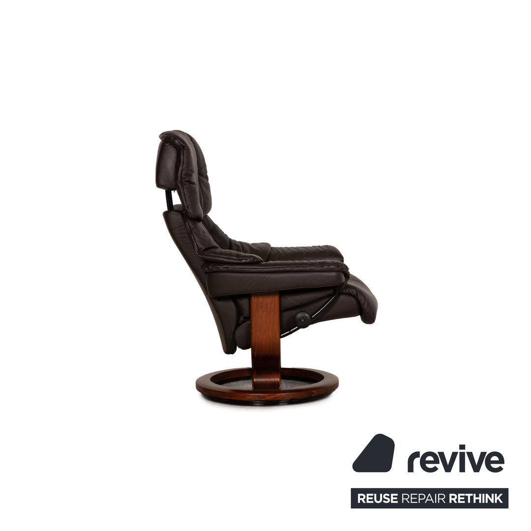 Stressless Reno Leder Sessel Dunkelbraun Relaxfunktion