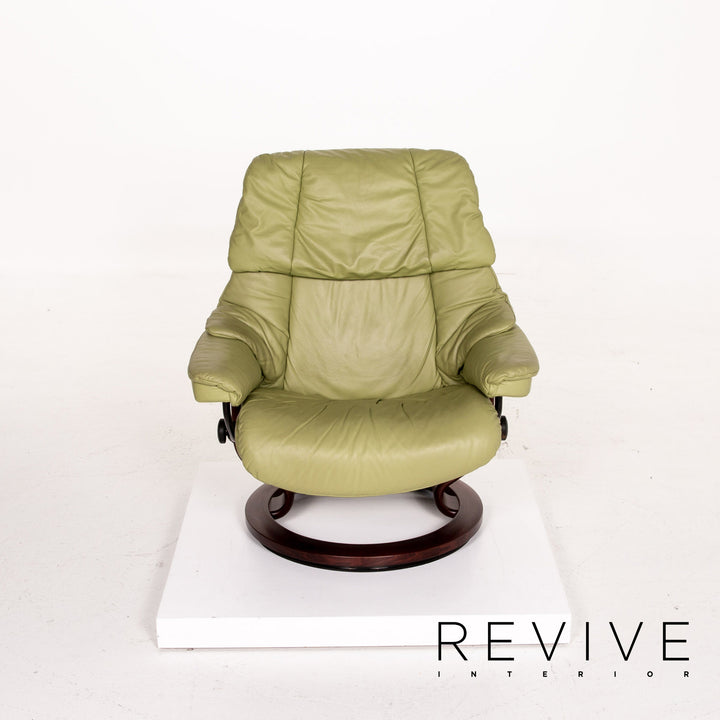 Stressless Reno Leder Sessel Grün Pistaziengrün Relaxfunktion Relaxsessel Funktion #14148