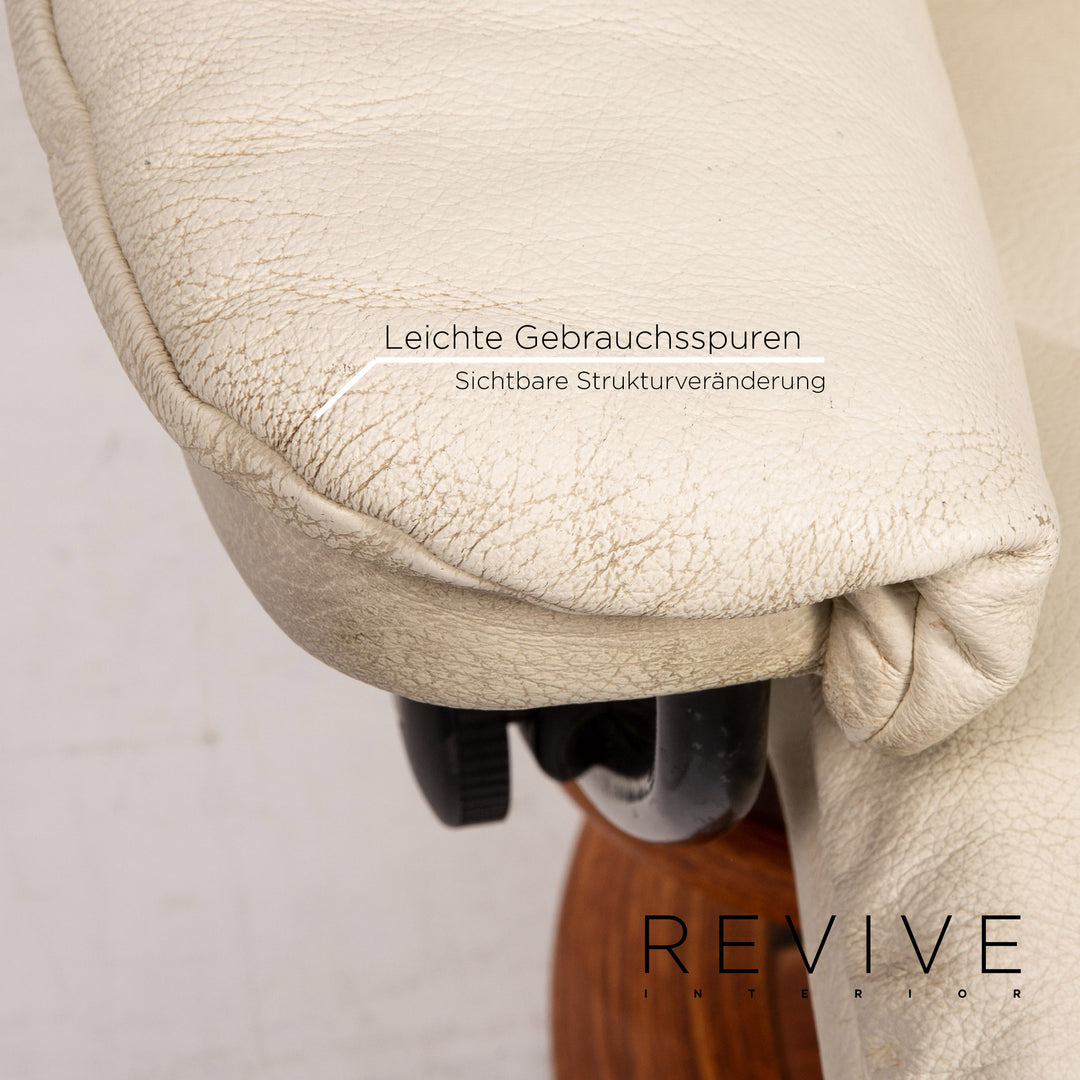 Stressless Reno Leder Sessel inkl. Hocker Creme Funktion Relaxfunktion Relaxsessel #15343