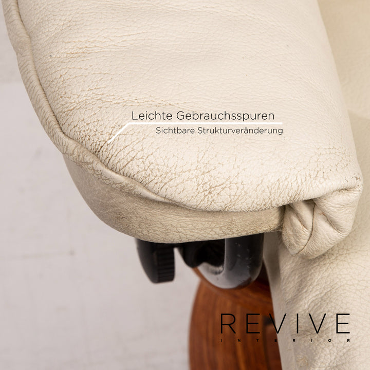 Stressless Reno Leder Sessel inkl. Hocker Creme Funktion Relaxfunktion Relaxsessel #15343