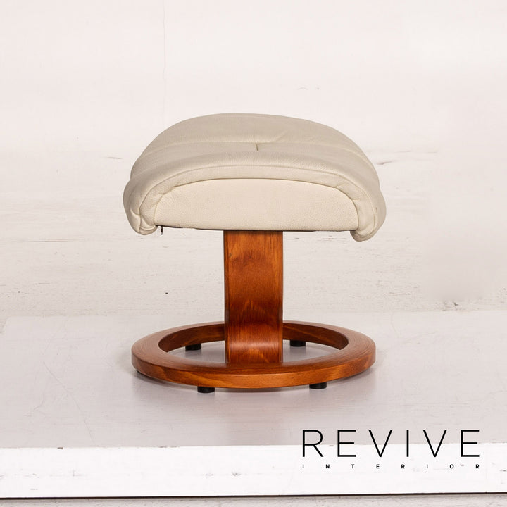 Stressless Reno Leder Sessel inkl. Hocker Creme Funktion Relaxfunktion Relaxsessel #15343