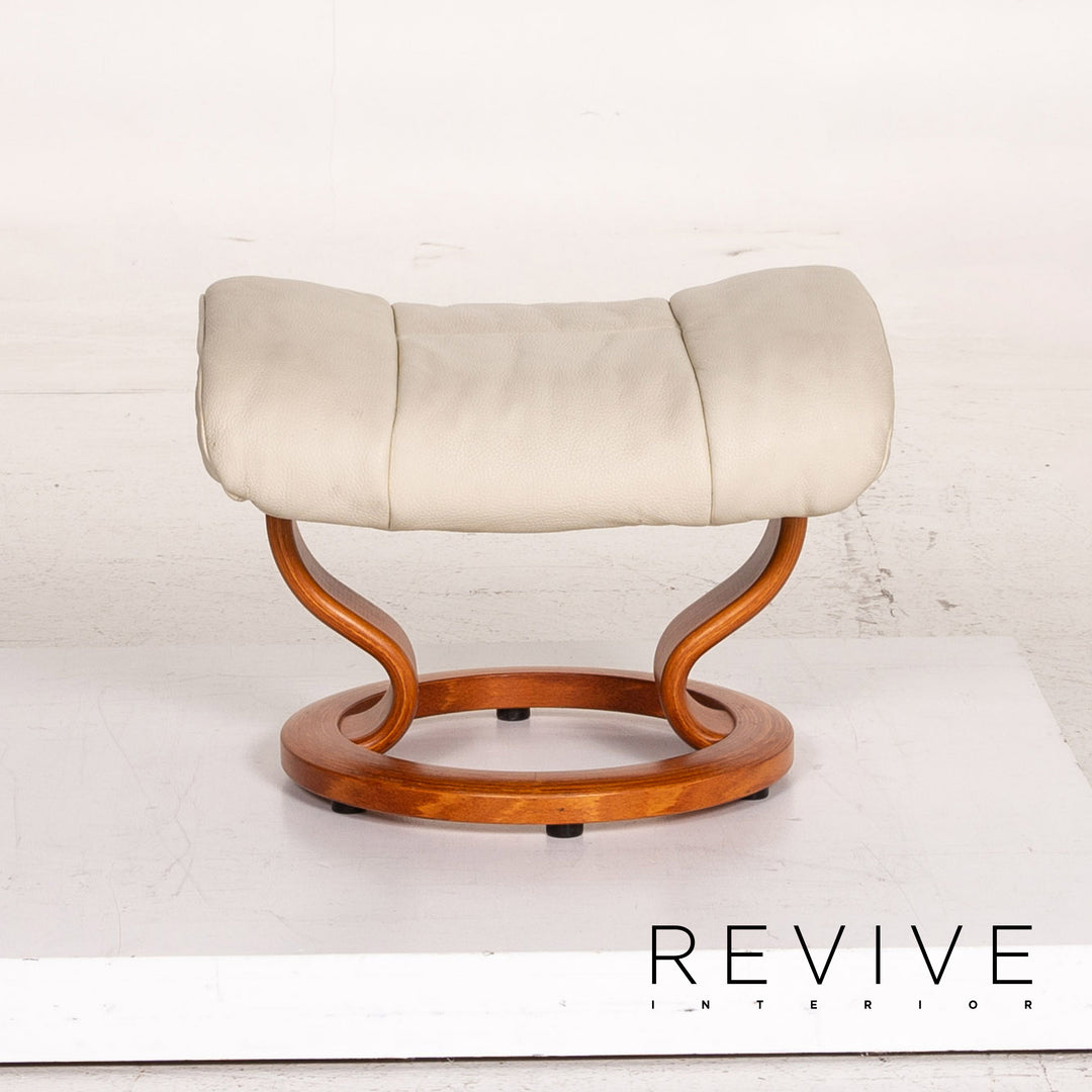 Stressless Reno Leder Sessel inkl. Hocker Creme Funktion Relaxfunktion Relaxsessel #15343