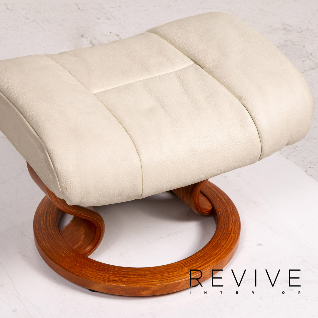 Stressless Reno Leder Sessel inkl. Hocker Creme Funktion Relaxfunktion Relaxsessel #15343