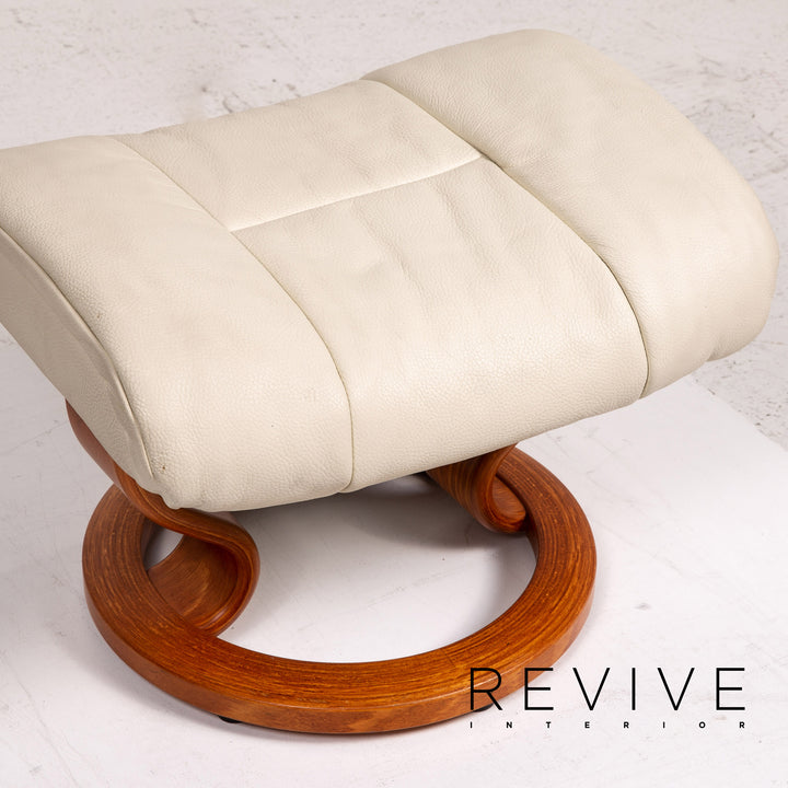 Stressless Reno Leder Sessel inkl. Hocker Creme Funktion Relaxfunktion Relaxsessel #15343
