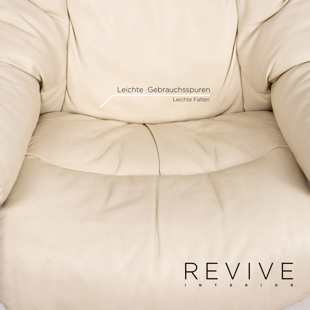Stressless Reno Leder Sessel inkl. Hocker Creme Funktion Relaxfunktion Relaxsessel #15343