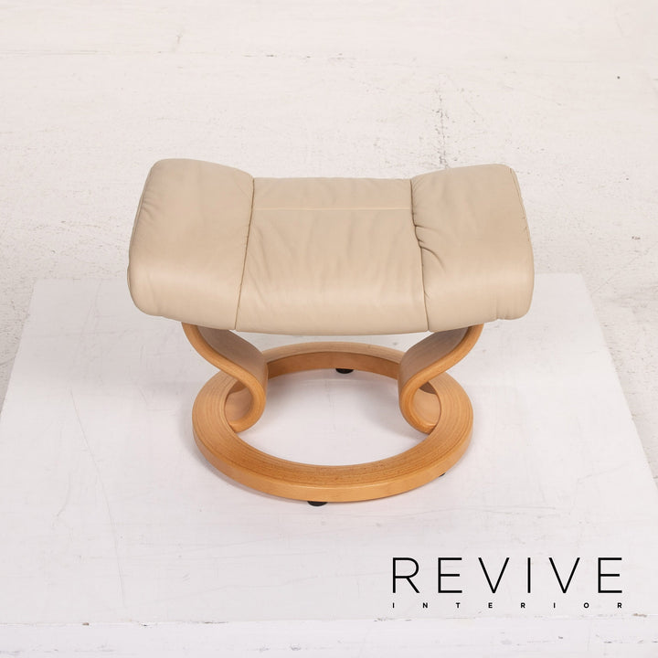 Stressless Reno Leder Sessel inkl. Hocker Creme Relaxfunktion Funktion Relaxsessel #15336