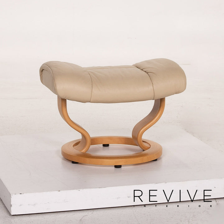 Stressless Reno Leder Sessel inkl. Hocker Creme Relaxfunktion Funktion Relaxsessel #15336