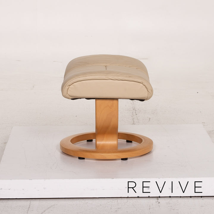 Stressless Reno Leder Sessel inkl. Hocker Creme Relaxfunktion Funktion Relaxsessel #15336