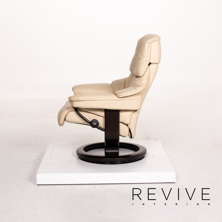 Stressless Reno Leder Sessel inkl. Hocker Creme Relaxsessel Funktion Relaxfunktion