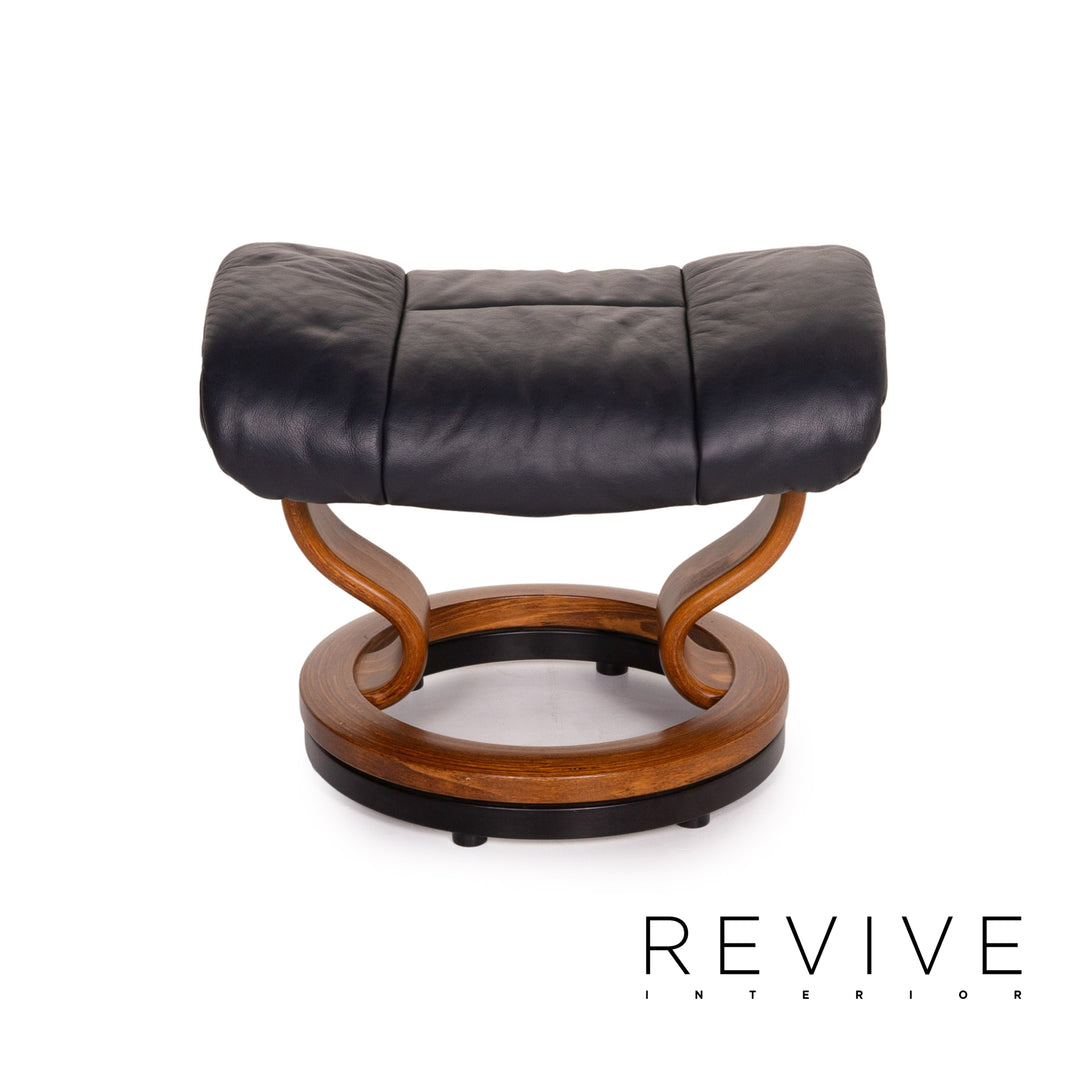 Stressless Reno leather armchair incl. stool Dark Blue Blue relax function function relax armchair