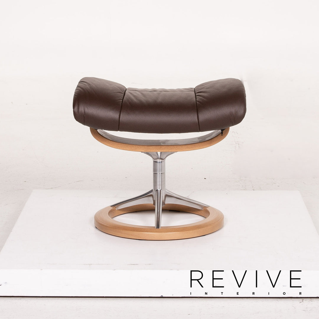 Stressless Reno Leder Sessel inkl. Hocker Dunkelbraun Braun Relaxfunktion Funktion Relaxsessel #14591