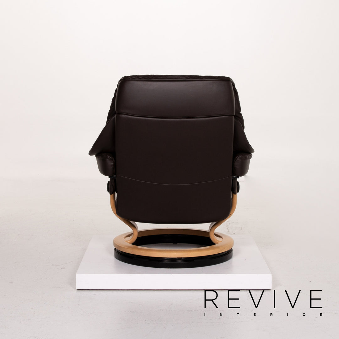 Stressless Reno Leder Sessel inkl. Hocker Dunkelbraun Braun Relaxsessel Relaxfunktion Größe L Funktion #14268