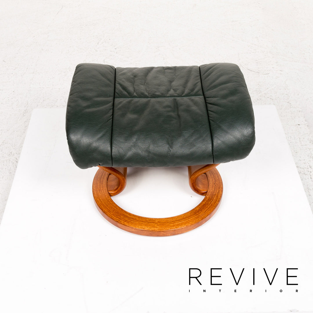 Stressless Reno Leder Sessel inkl. Hocker Grün Dunkelgrün Relaxsessel Relaxfunktion Funktion #13576
