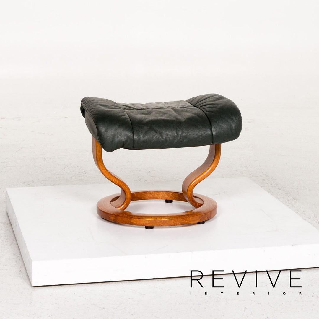 Stressless Reno Leder Sessel inkl. Hocker Grün Dunkelgrün Relaxsessel Relaxfunktion Funktion #13576