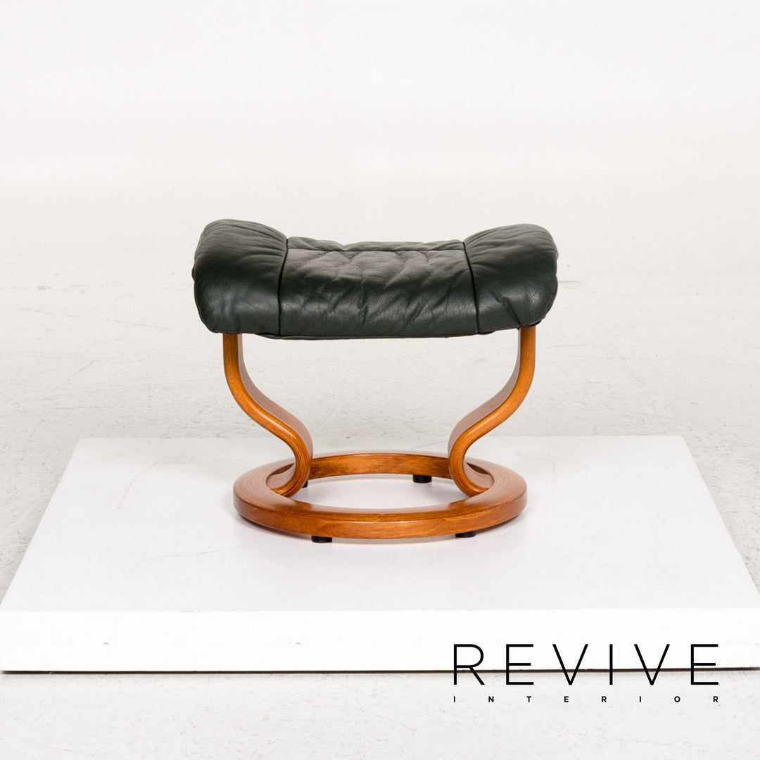 Stressless Reno Leder Sessel inkl. Hocker Grün Dunkelgrün Relaxsessel Relaxfunktion Funktion #13576