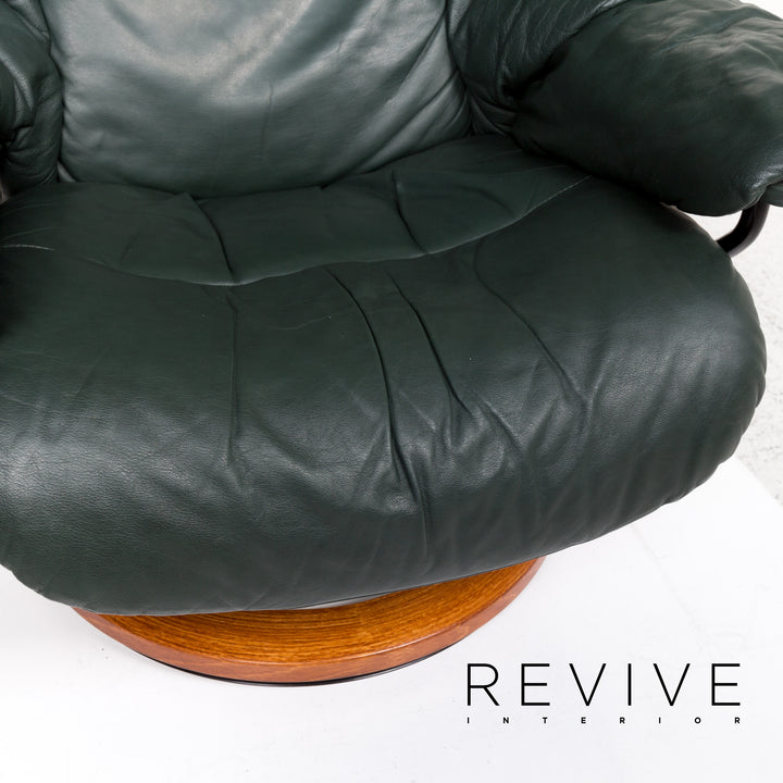 Stressless Reno Leder Sessel inkl. Hocker Grün Dunkelgrün Relaxsessel Relaxfunktion Funktion #13576