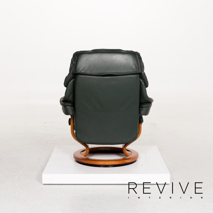 Stressless Reno Leder Sessel inkl. Hocker Grün Dunkelgrün Relaxsessel Relaxfunktion Funktion #13576