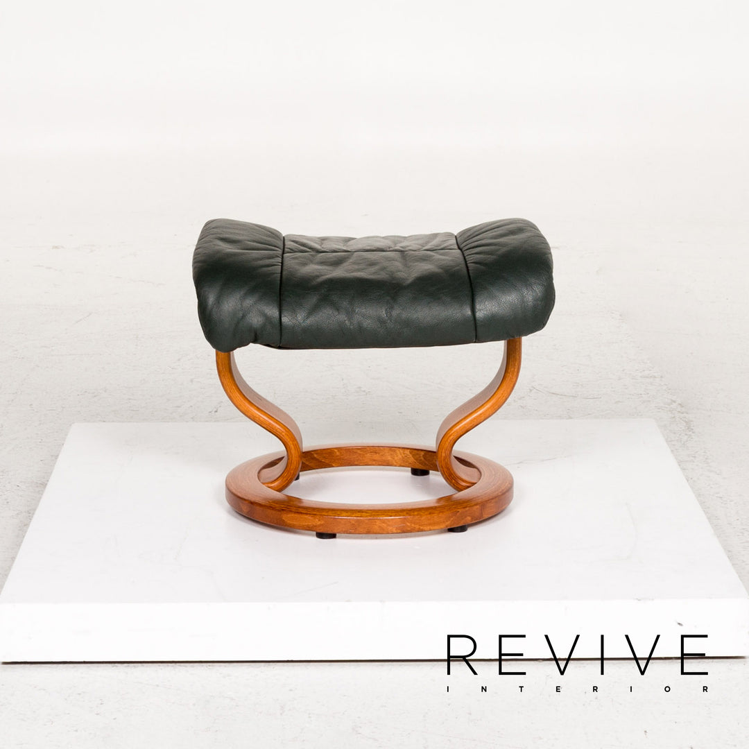 Stressless Reno Leder Sessel inkl. Hocker Grün Dunkelgrün Relaxsessel Relaxfunktion Funktion #13576