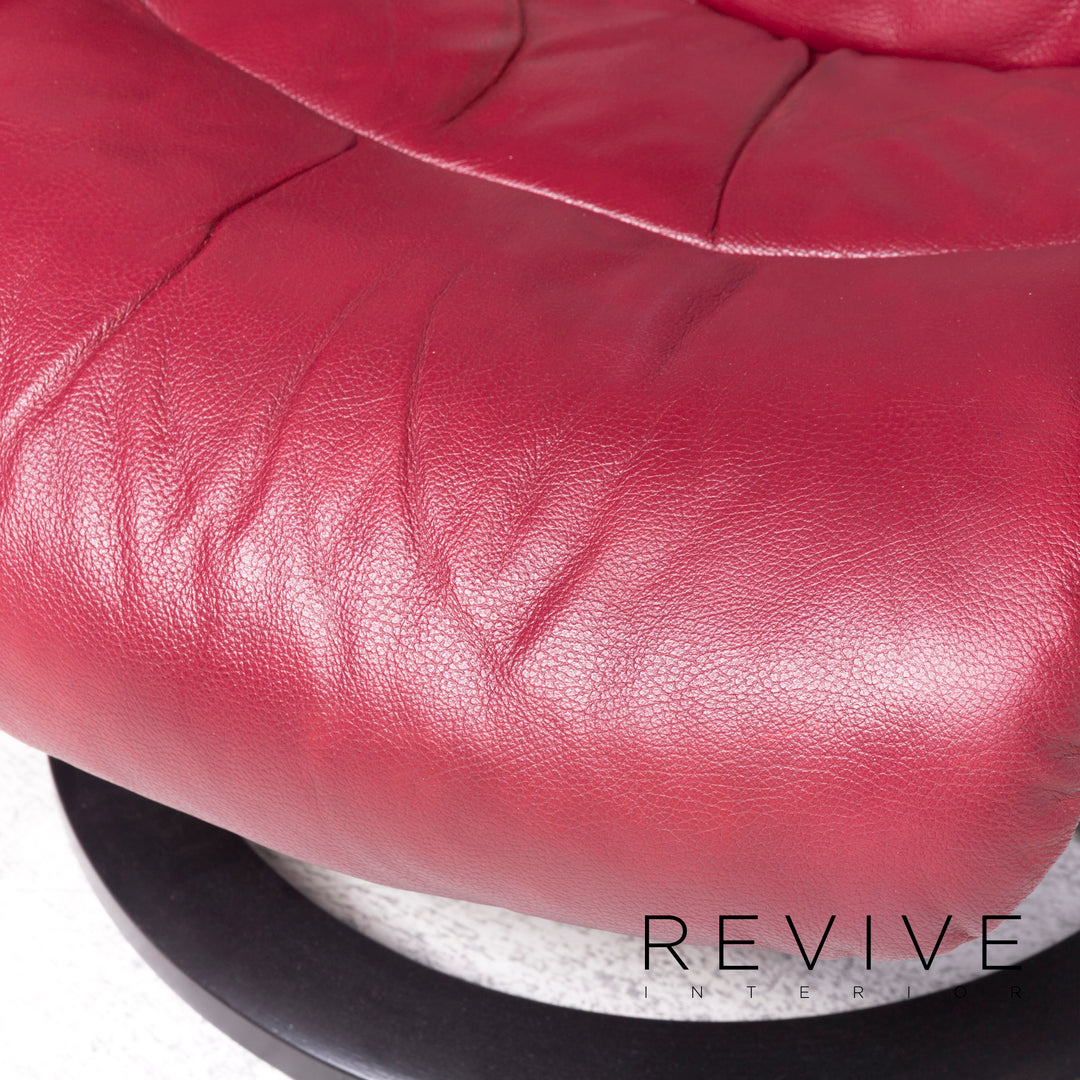 Stressless Reno M Designer Leder Sessel Garnitur Rot Echtleder Stuhl Relax #8837