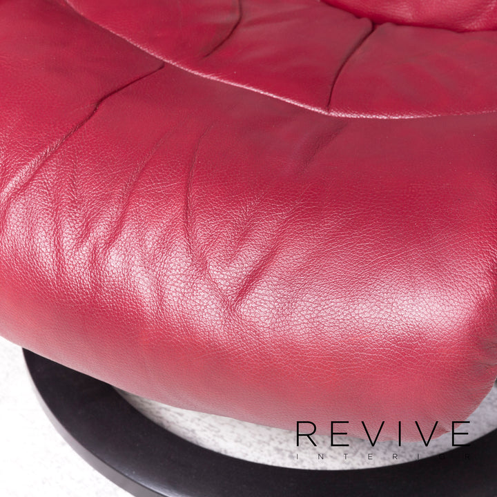 Stressless Reno M Designer Leder Sessel Garnitur Rot Echtleder Stuhl Relax #8837