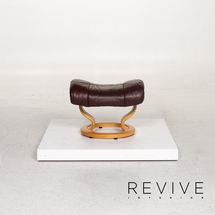 Stressless Reno Sessel inkl. Hocker Aubergine Größe M Relaxsessel Relaxfunktion Couch #13354