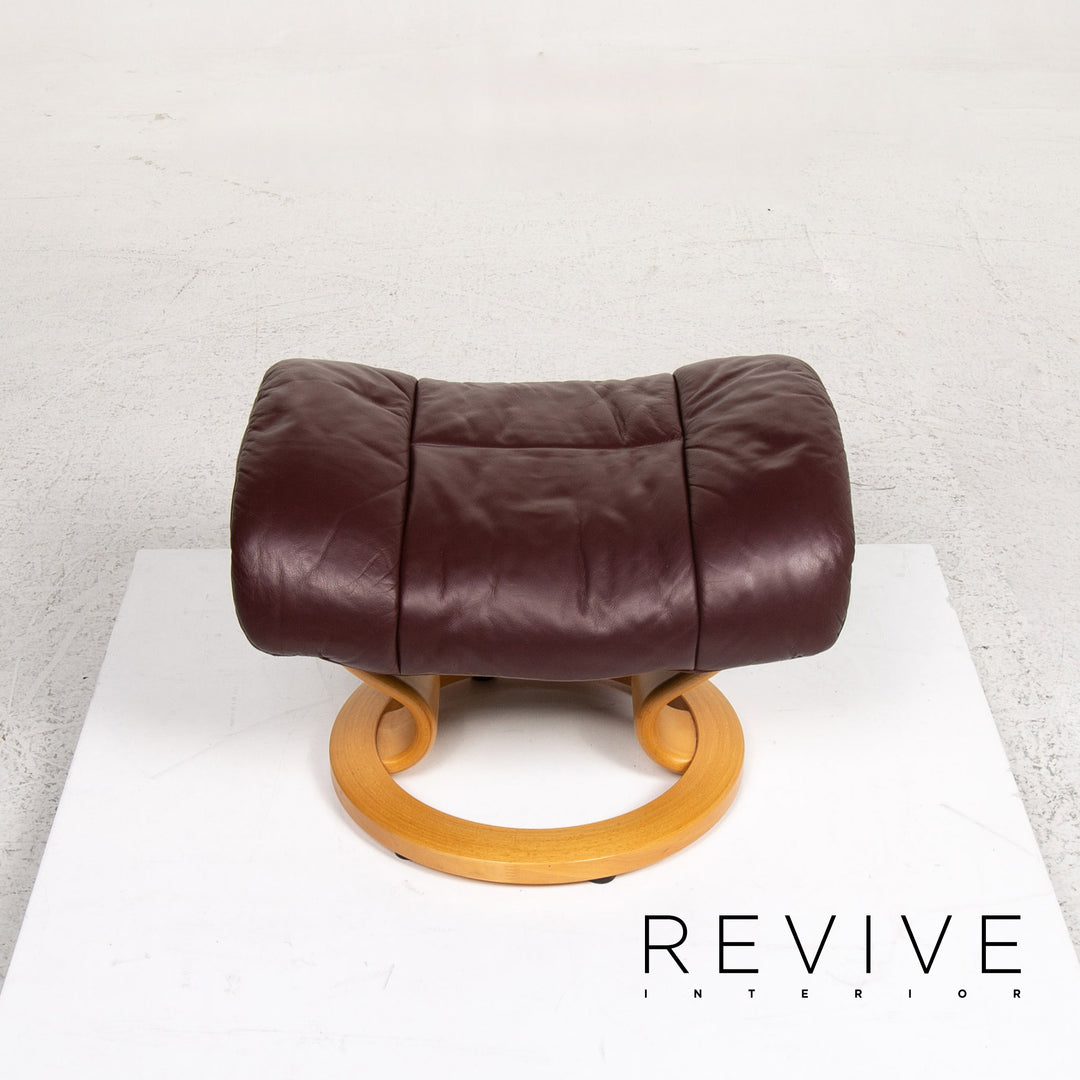 Stressless Reno Sessel inkl. Hocker Aubergine Größe M Relaxsessel Relaxfunktion Couch #13354