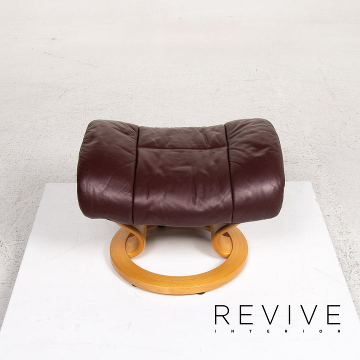 Stressless Reno Sessel inkl. Hocker Aubergine Größe M Relaxsessel Relaxfunktion Couch #13354